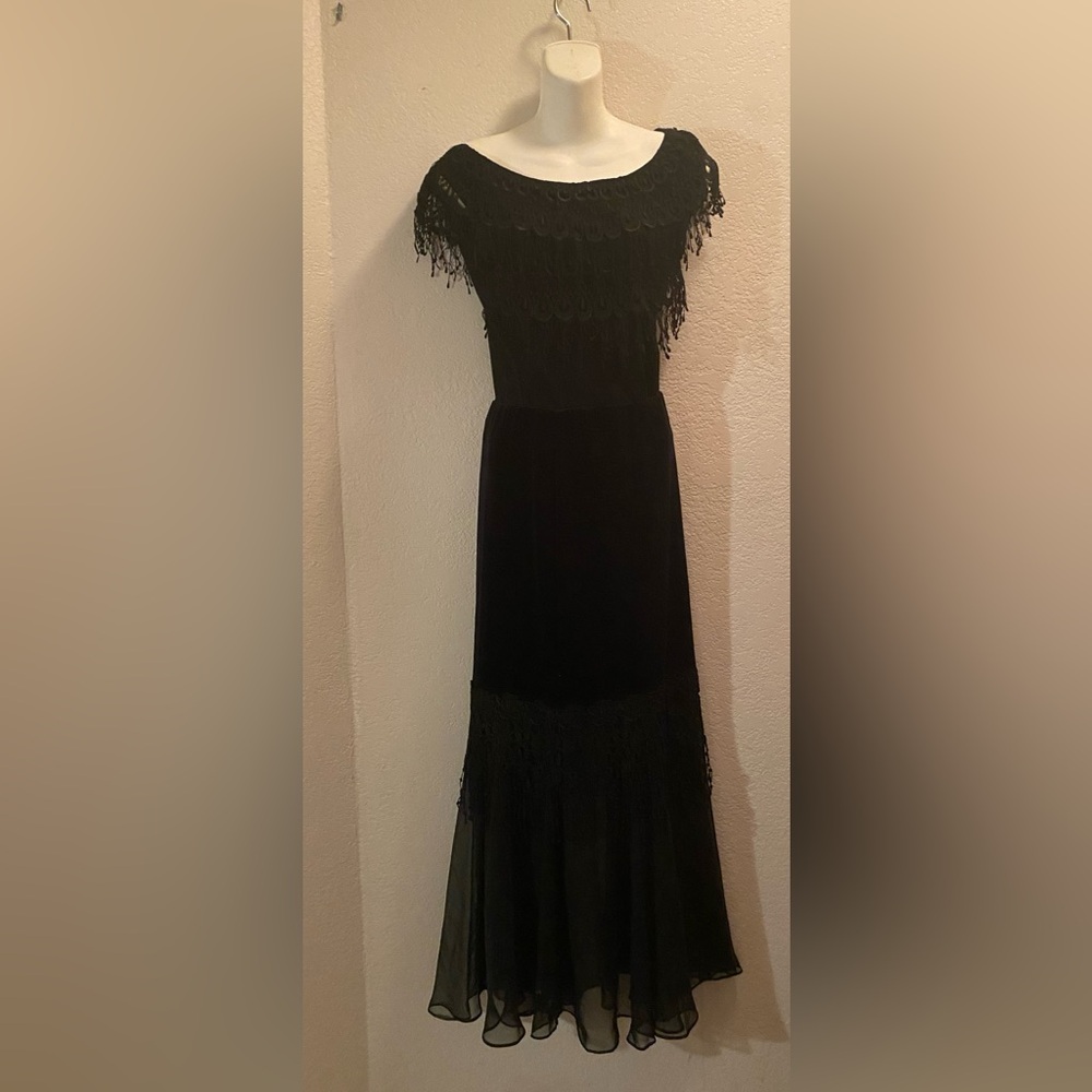 Rare vintage Sam’s two piece velvet outfit bodysuit with skirt size medium